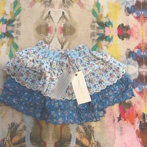 LOVESHACK FANCY KIDS VISTA BLUE BILLIE SKIRT 4-5 Y
